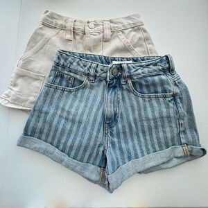 PacSun Denim Shorts Bundle Size 23 Workwear + Mom Shorts